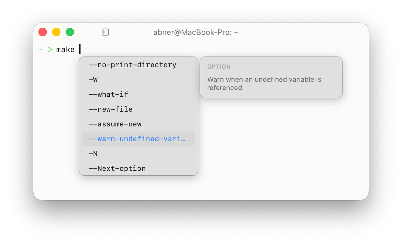 autocomplete from fig db