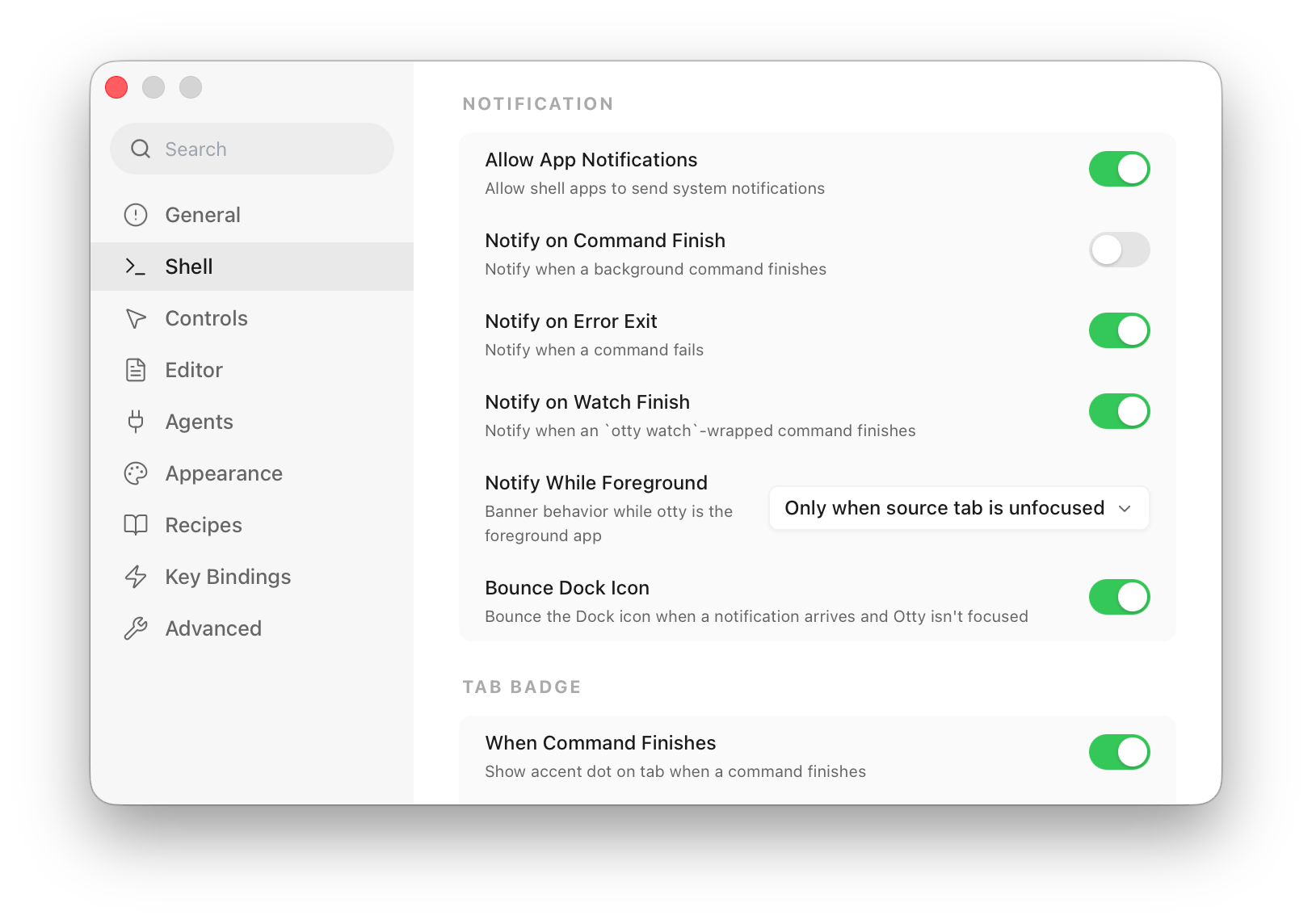 notification setting