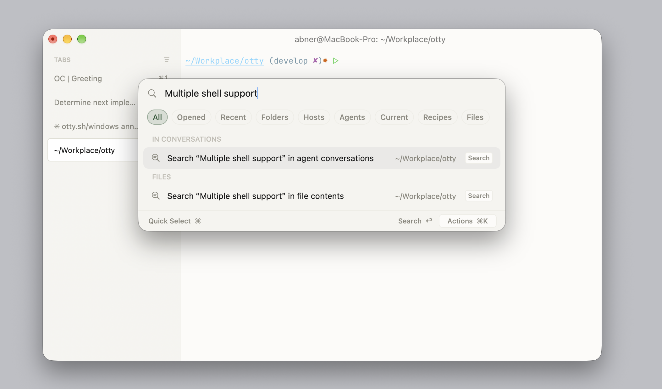 Search in agent conversations