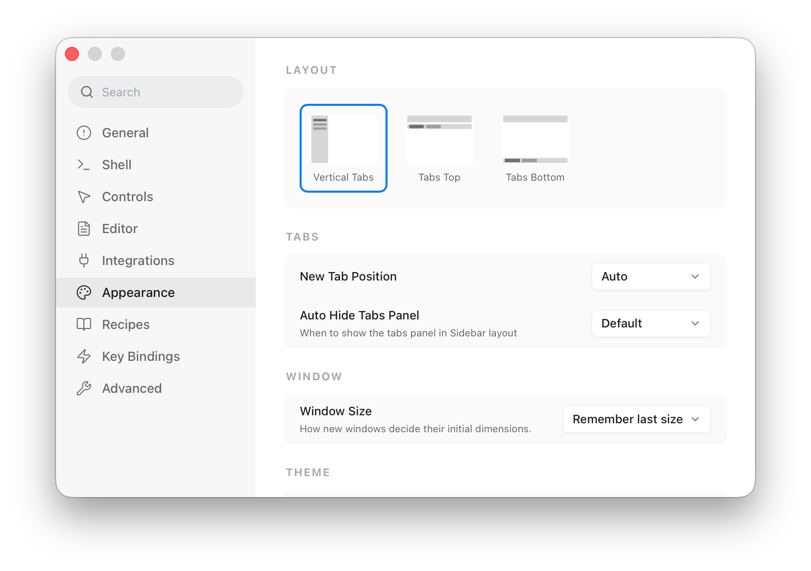 tab setting